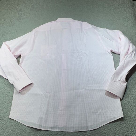 J Peterman Shirt Men 17.5 Graph Check Dress Barrel Cuff Casual Portugal 36.5 - Picture 3 of 16